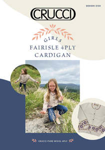 Yarn: Crucci Girls Fairisle 4ply Cardigan Knitting Pattern #2120