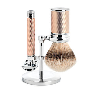 Shaving Set Nz: MUHLE Rose Gold Safety Razor Shaving Set