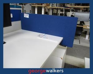 Partitions 1: PR6224  Blue Fabric  Desk Partition - Privacy Screen