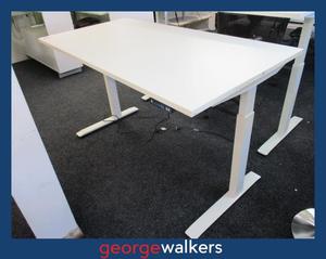 Desks: PR6357  White  Electric Desk 4 Stage Memory