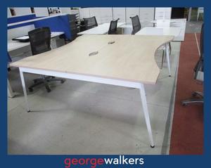 Desks: PR6193  Maple Melteca  2 Man Pod Workstation