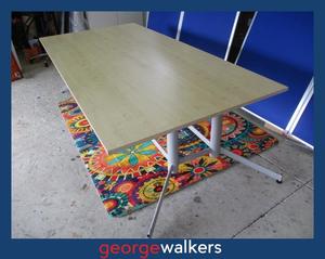 Boardroom: PR6217  Maple  Boardroom Table - Melteca Top with Grey Metal Base
