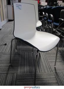 Lunchroom: PR5666 - White/Blue  Stackable Chair