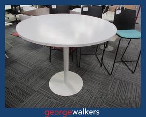 PR6302  White  Round Bar Leaner Height Meeting Table