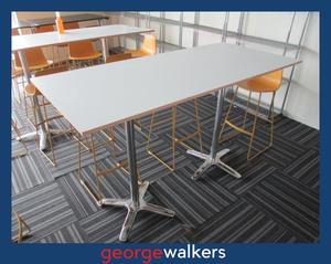 PR6304  White  Bar Leaner Height Meeting Table