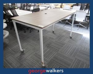 PR6416  Coffee Woodgrain  Bar Leaner Table on Castors