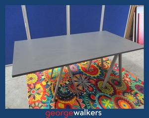 Tables: PR6204  Grey Melteca  Trestle Table