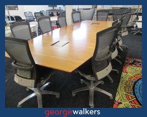 PR6509 Tawa Large 3.6M Boardroom Table & 10x Chairs