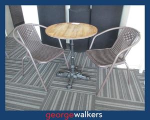 Lunchroom: PR6514  Timber  Cafe Table and 2 Cafe Chairs