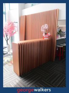 PR6512 Slat Wood Reception Counter & Panelling