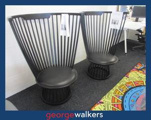 PR6510  Pair of Tom Dixon Black Fan Chairs