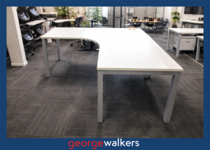 Desks: PR6597  White Melteca  Corner Workstation