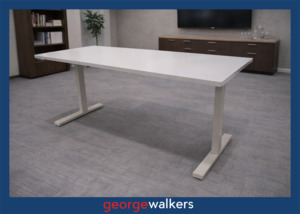 Desks: PR6584  White Melteca  Desk 1.7M