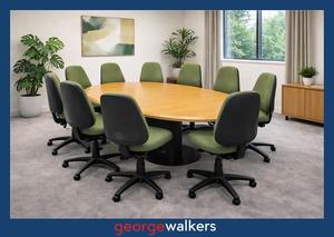 PR6556 Timber 12 Seater Boardroom Table & Chairs (3M)