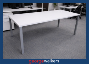 Meeting Room: PR6594  White Melteca  Meeting Table