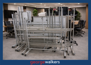 Visual Displays: PR6676    Clearance Whiteboard Stands on Castors