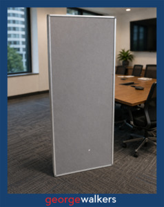 Visual Displays: PR6617  Aluminum Frame Grey Hessian  Commercial Grade Pinboard