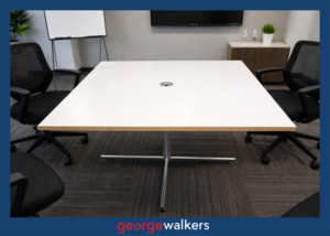 Meeting Room: PR6660  White  Square Meeting Table 1.2M