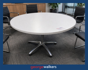 Meeting Room: PR6665  White  Round Meeting Table 1.1M