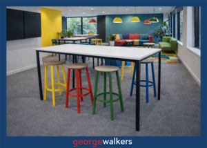 PR6643  White  Bar Leaner Height Meeting Table 1800mm