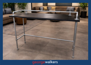 Tables: PR6669  Black Woodgrain  Bar Leaner Height Table