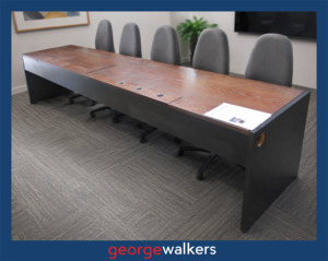 VL117  Dark Woodgrain  Large Multi User Workstation
