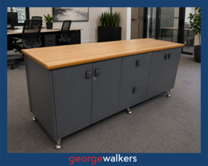 Cupboards 1: VL122  Grey/Tawa  Credenza Cupboard