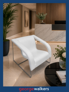 VL63  White Leather  Reception/Visitor Chair