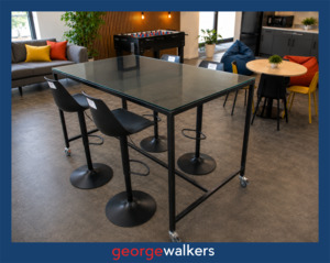 VL30  Black Glass  Leaner Height Meeting Table