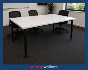 Meeting Room: PR6767  White Melteca  Meeting Table 1.6M