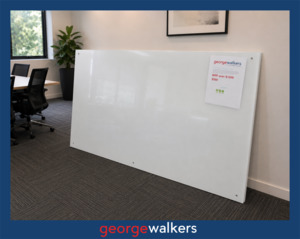 Visual Displays: WHITEBOARD GLASS 1800 x 1000MM WALL MOUNT