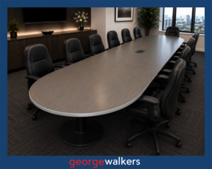 BOARDROOM TABLE – COMMERCIAL – SILVER/BROWN – 4200 x 1200MM – PR6816