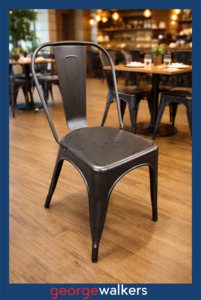Cafe Chair - Tolix Replica - Commercial - Black - PR6567