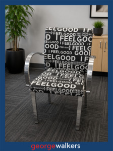 RECEPTION CHAIR – SEGIS BARTOLI DESIGNER – RRP $700+ - BLACK/WHITE – PR6811