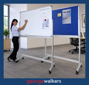 Whiteboard/Pinboard - Mobile Double sided - 1200 x 900mm - N80387