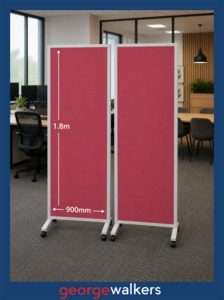 Partition - Mobile Display - 1800 x 900mm - Red - N80324