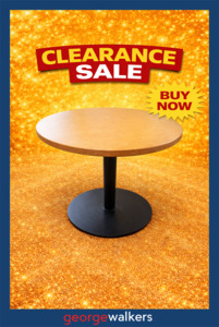 PR5447 - American Oak/Matte Black  Round Table