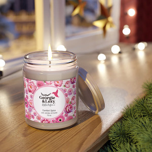 Products: Soy Blend Candles with Floral Pink Label 7 Fragrances and Unscented Online USA Georgie & Lexy