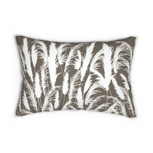 Beige and White Lumbar Pillow Coastal Sand Dune White Pampas Grass Silhouettes G&hellip;