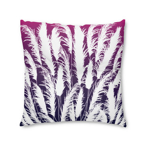 Purple & White Square Floor Pillow S/L Sunset White Pampas Grass Silhouettes&hellip;