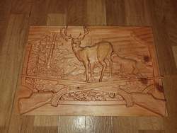 Nz Made: Stag Hunting Relief Carving