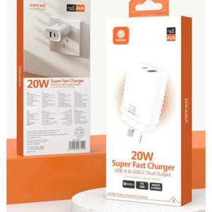 Vape Accessories: hoco 20W - Super Fast Vape Charger- Fast Charging for Apple iPhone Dual Output (USB-C PD & USB-A), 20W (Max) Fast Charging, Safe & Reliable