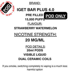 IGET Bar Plus 4.0 (15K) Replacement Pods – 20ml | Getavape NZ