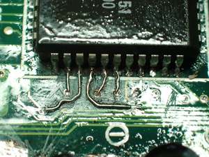 Track Damage Caused by Water ingress or Capacitor damage