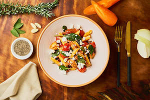 Single Meal: Spicy chicken and chorizo penne pasta with crumbled feta