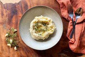 Sides: Truffle and confit garlic mash