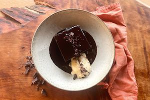 Desserts: Grandma's dark chocolate pudding