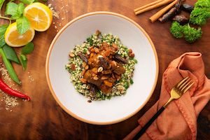 Main Dishes: Lamb & date tagine with tabbouleh