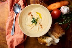 Roasted Cauliflower, garlic and thyme soup