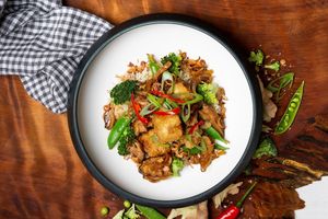 Tofu and shiitake stir fry